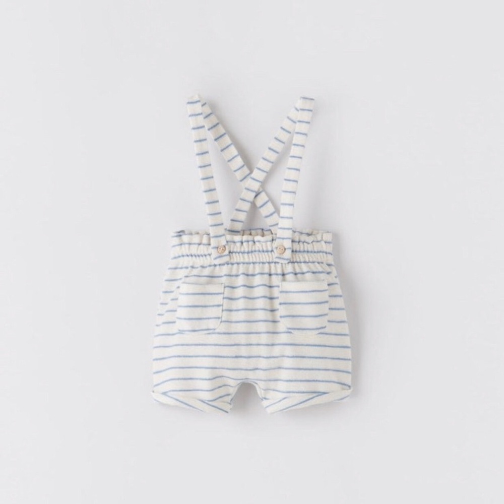 Zara baby STRIPED SUSPENDER SHORTS